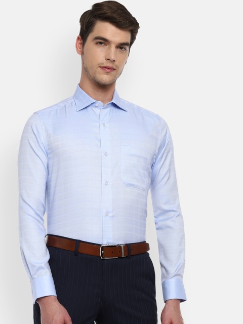 

Louis Philippe Men Blue Classic Regular Fit Self Design Formal Shirt
