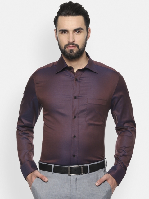 

Louis Philippe Men Burgundy Classic Regular Fit Self Design Formal Shirt