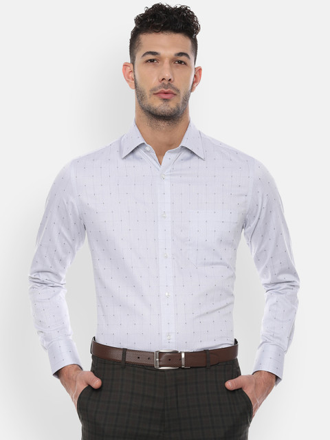 

Louis Philippe Men White Classic Regular Fit Checked Formal Shirt