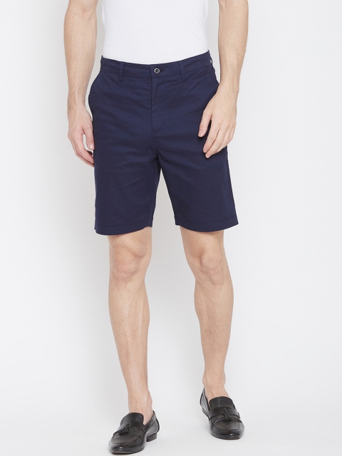 

Hypernation Men Navy Blue Solid Regular Fit Shorts