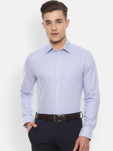 

Louis Philippe Men Blue Regular Fit Striped Formal Shirt