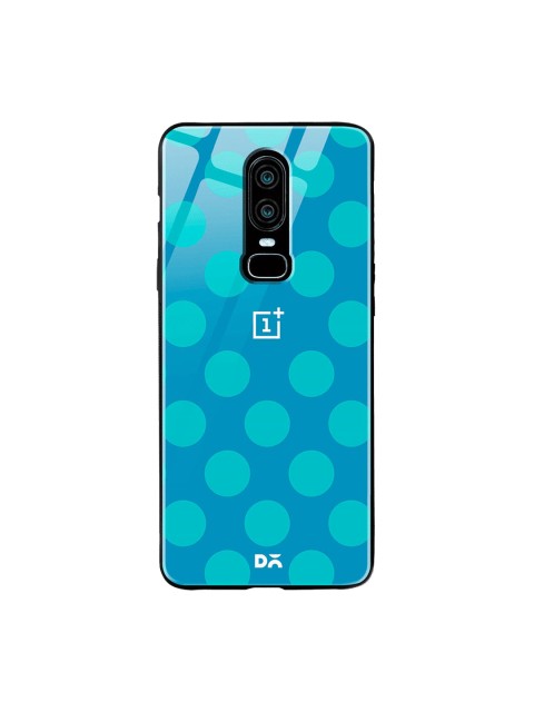 

DailyObjects Blue Polka OnePlus 6 Glass Case