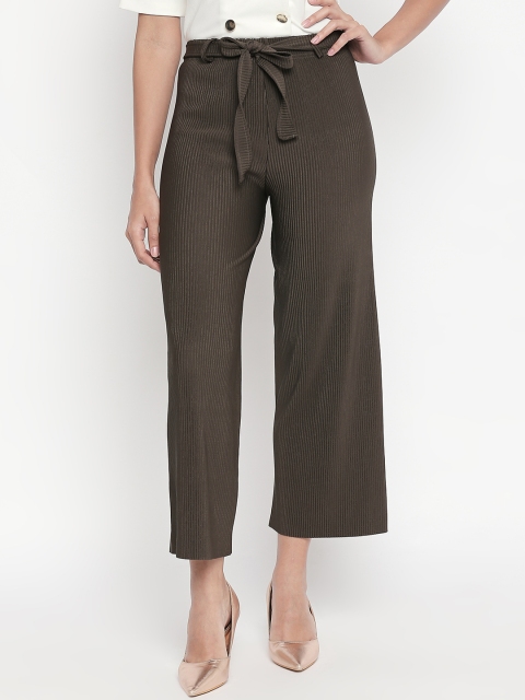 

Honey by Pantaloons Women Olive Green Regular Fit Striped Culottes