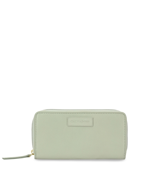 

Calvadoss Women Green Textured Zip Around Wallet