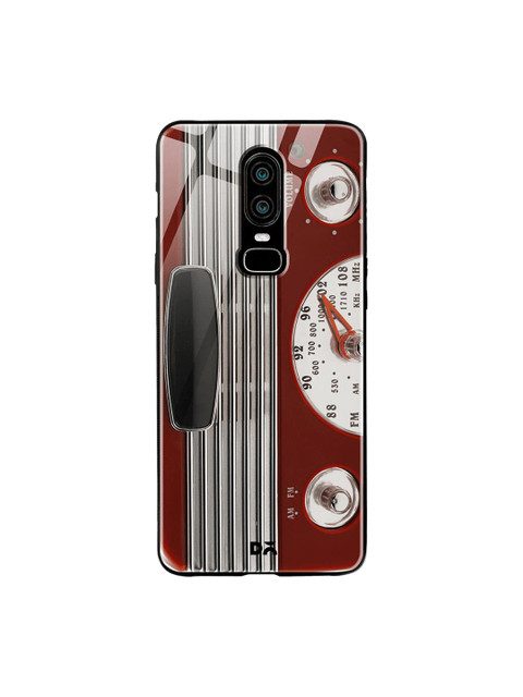 

DailyObjects Red & Grey Radio OnePlus 6 Glass Case