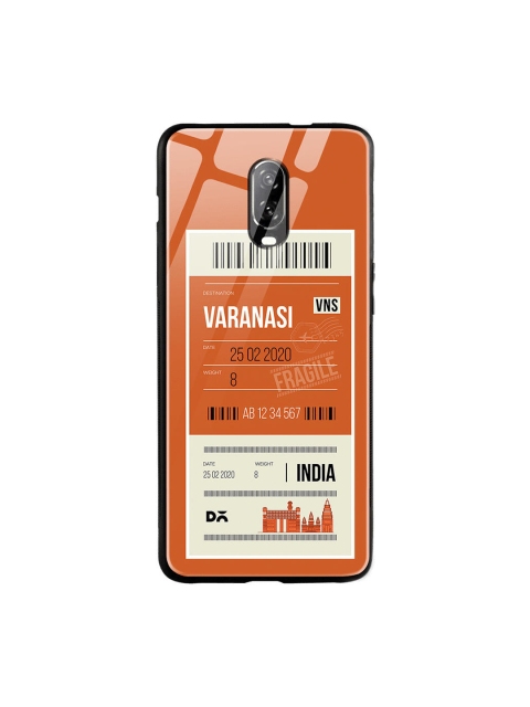 

DailyObjects Rust-Coloured & White Varanasi City Tag OnePlus 6T Glass Case