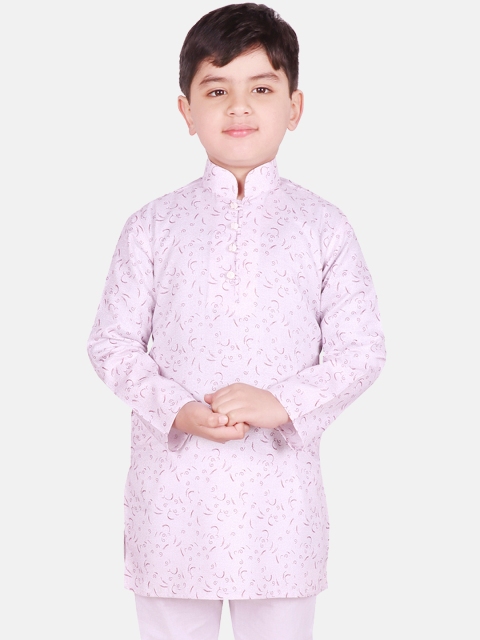 

SG YUVRAJ Boys Purple Printed Straight Kurta