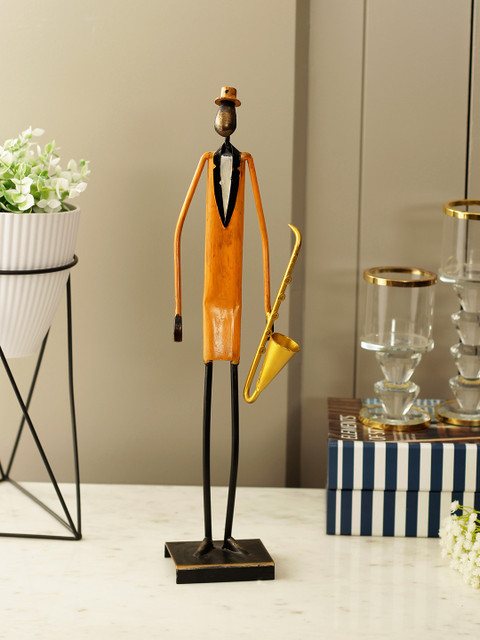 

Living Essence Orange & Black Cameron Metal Trumpet Musician Figurine