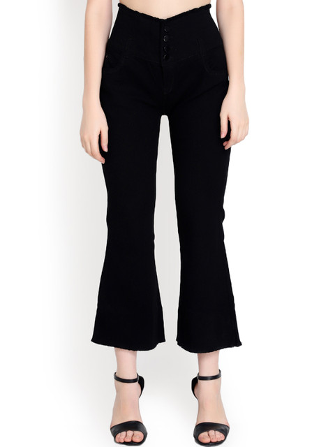 

Perfect Outlet Women Black Bootcut High-Rise Clean Look Jeans