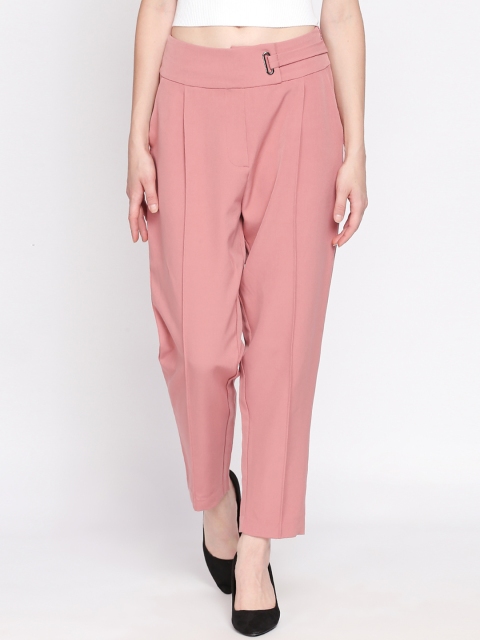 

Forever Glam by Pantaloons Women Pink Slim Fit Solid Regular Trousers