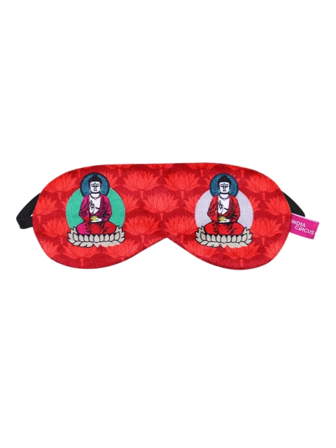 

India Circus by Krsnaa Mehta Unisex Red & Green Printed Buddatva Mandala Eye Mask