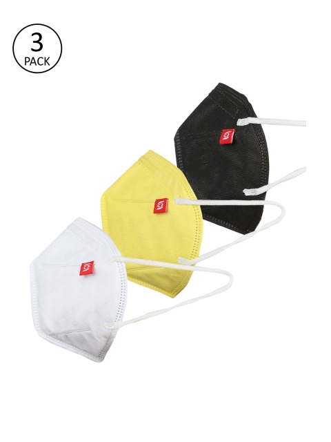 

FROGGY Kids Pack Of 3 Anti-Pollution 3-Ply Reusable Cloth Masks, Yellow