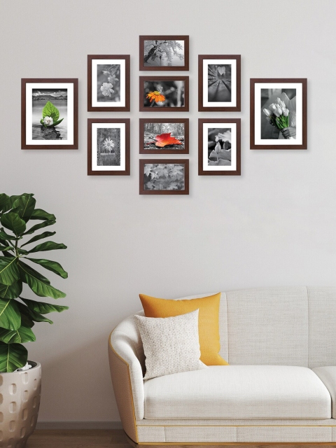 

RANDOM Set Of 10 Brown Solid Collage Photo Frames