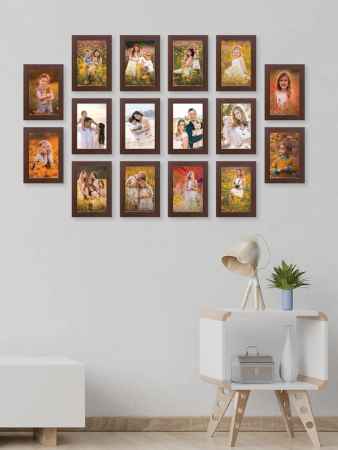 

RANDOM Set Of 16 Brown Solid Collage Photo Frames