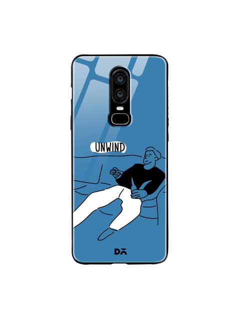 

DailyObjects Blue & White Unwinder OnePlus 6 Glass Case