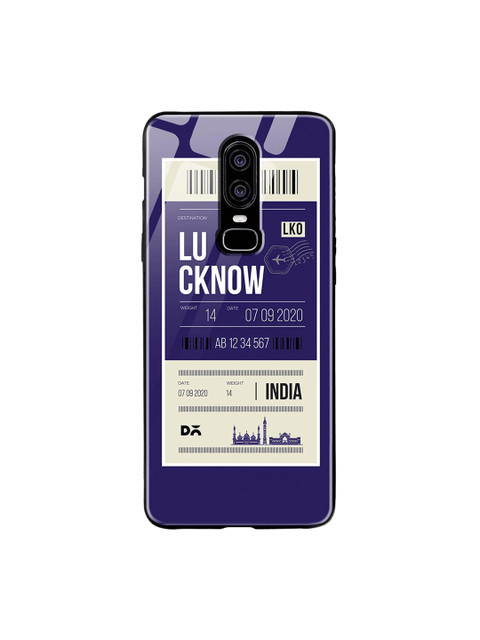 

DailyObjects Navy Blue & White Lucknow City Tag OnePlus 6 Glass Case