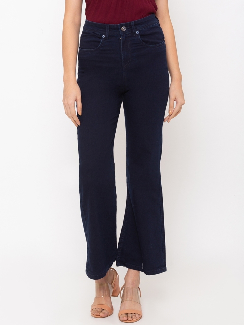 

Globus Women Navy Blue Flared High-Rise Clean Look Jeans