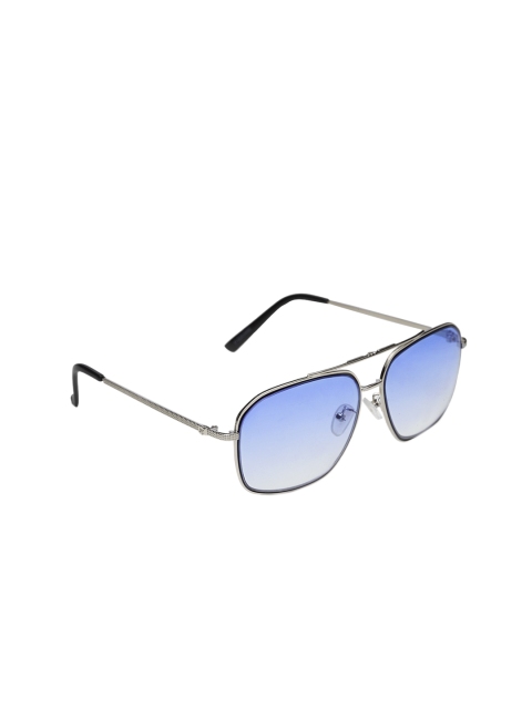 

Get Glamr Unisex Silver & Blue Square Sunglasses