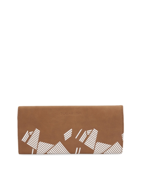 

Sugarush Brown & White Printed Clutch