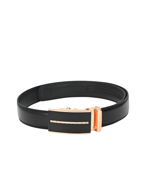 

Pacific Gold Men Black Solid Leather Belt