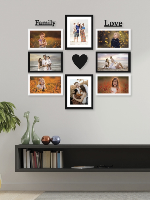 

RANDOM Set Of 8 Black & White Solid Collage Photo Frames