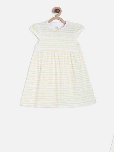 

MINI KLUB Girls White Printed A-Line Dress