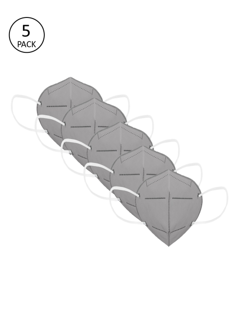 

Status Unisex 5 Pcs Grey 4 Ply Reusable Certified Anti Pollution N95 Masks
