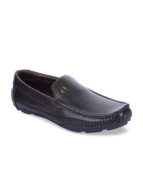 

Liberty Men Brown Solid Leather Formal Slip-Ons