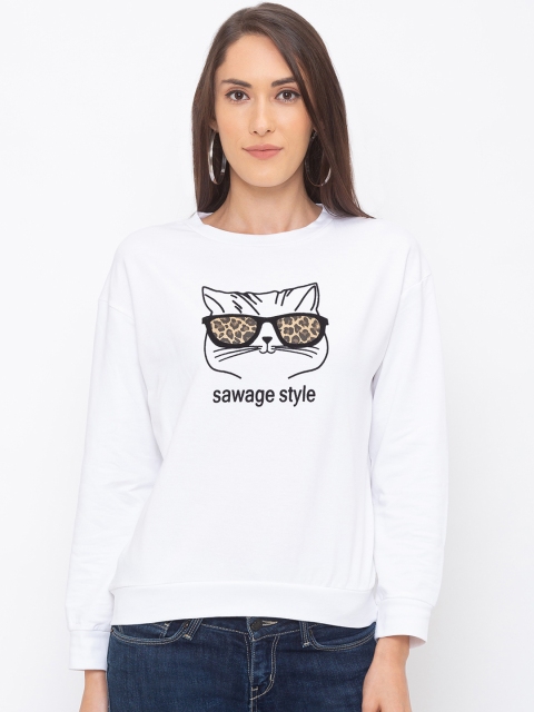 

Globus Women White Savage Style Printed Sweatshirt