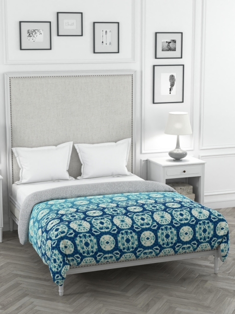 

Portico New York Teal Blue & White Floral Mild Winter 120 GSM Double Bed Comforter