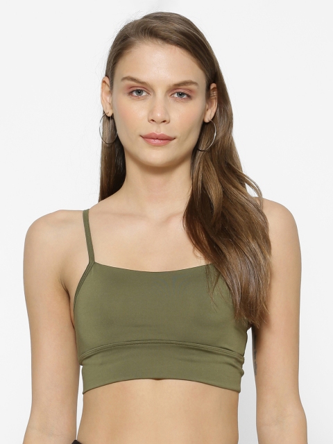 

FOREVER 21 Green Solid Non-Wired Lightly Padded Sports Bra 39344202