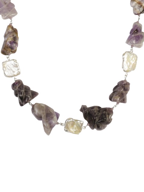 

DUGRISTYLE Women Multicoloured Handcrafted Amethyst Stone Necklace, Multi