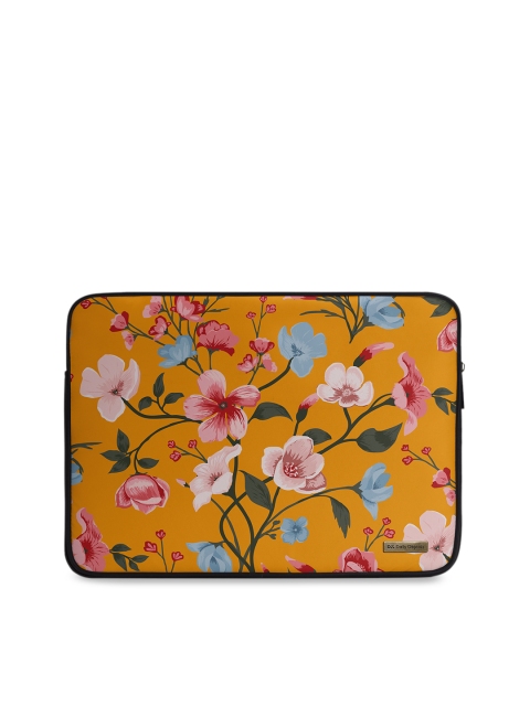 

DailyObjects Unisex Mustard Yellow Floral Printed 11 Inch Laptop Sleeve