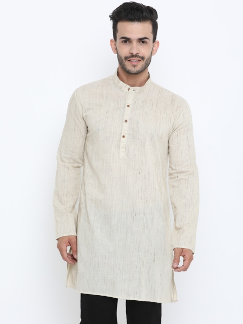 

SHOWOFF Men Beige Printed Straight Kurta