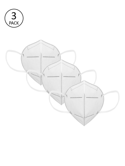 

Status Unisex pack Of 3 4-Ply Reusable Anti Pollution Certified N95 Masks, White