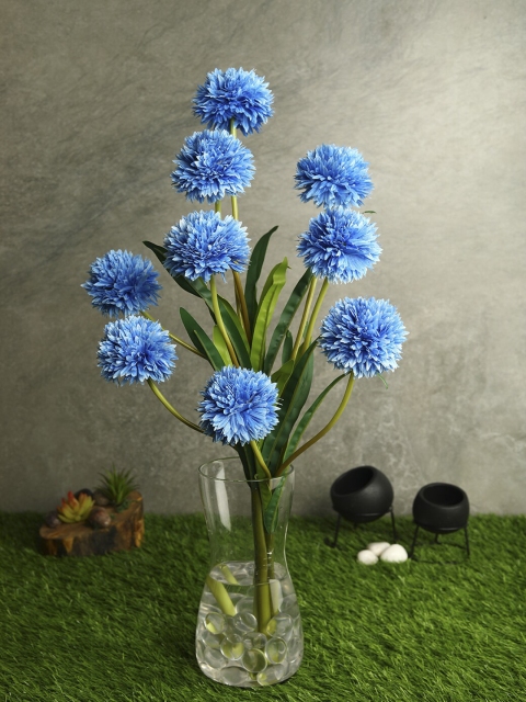 

PolliNation Set Of 3 Blue & Green Decorative Artificial BallMum Flower Stems