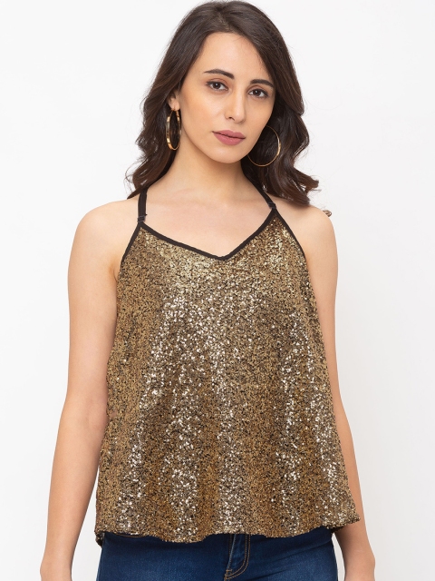 

Globus Women Gold-Toned Embellished A-Line Top
