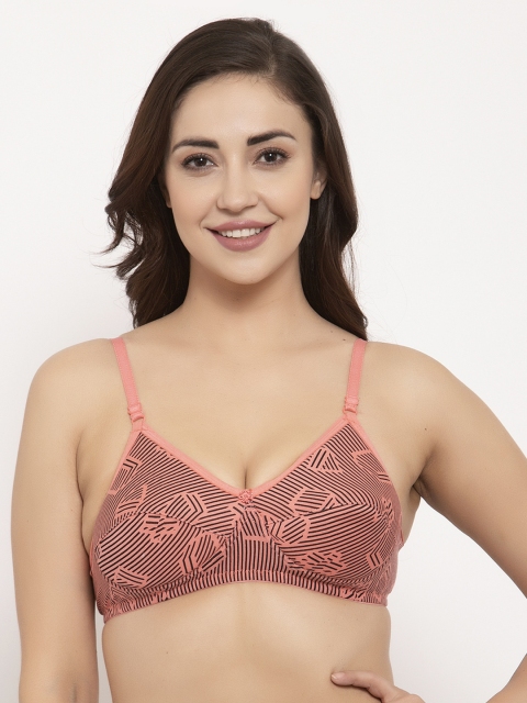 

GRACIT Orange & Black Printed Non-Wired Lightly Padded Push-Up Bra PW13-15-30B