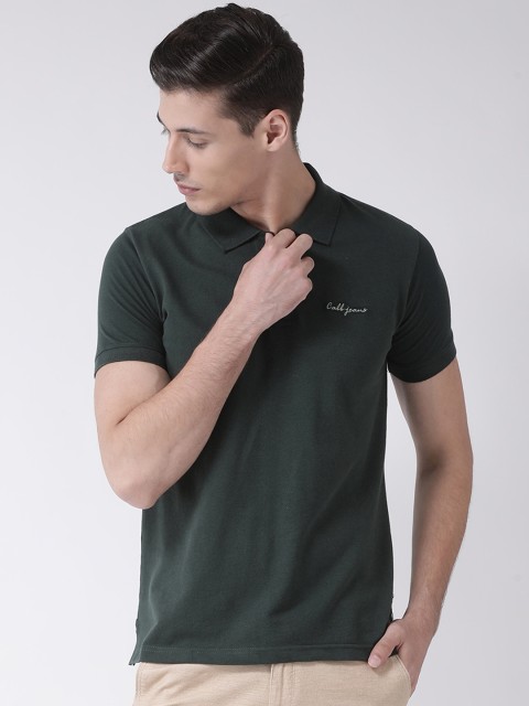 

COBB Men Green Solid Polo Collar T-shirt