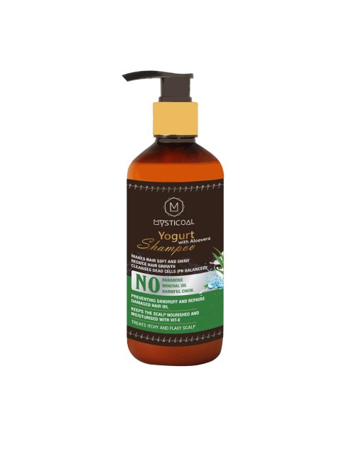 

MYSTICOAL Unisex Yogurt With Aloe Vera Smoother Shiner Hair Shampoo, Brown