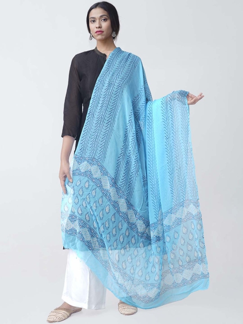 

Unnati Silks Blue & White Printed Dupatta