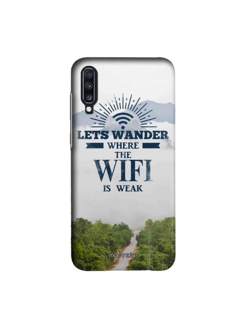 

macmerise White & Blue Wander Without Wifi Sublime Samsung Galaxy A70 Back Case