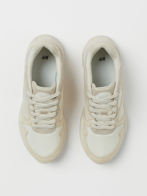 

H&M Women Cream-Coloured & Purple Trainers
