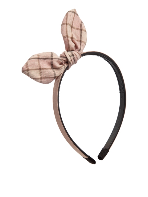 

Stoln Girls Peach-Coloured Checked Hairband