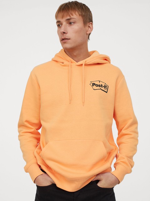 

H&M Men Orange Solid Hoodie