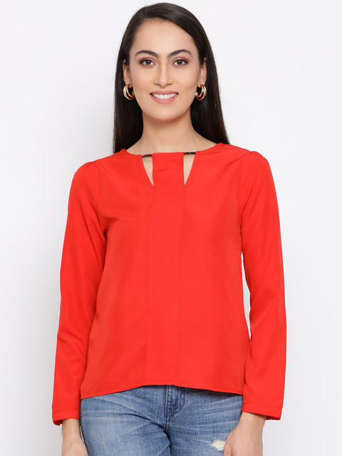 

ALL WAYS YOU Women Red Solid Top