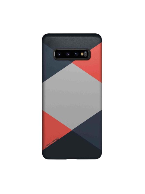 

macmerise Black & Coral-Coloured Criss Cross Samsung Galaxy S10 Plus Back Case