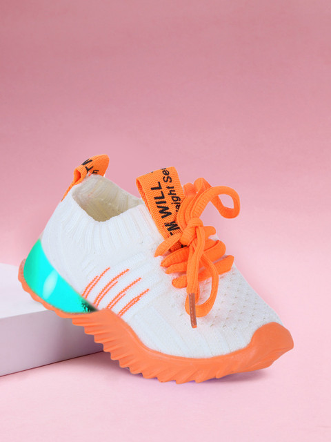 

PASSION PETALS Kids White & Orange Colourblocked Sneakers