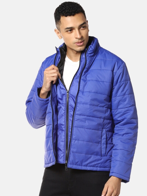 

Campus Sutra Men Blue Solid Windcheater Padded Jacket