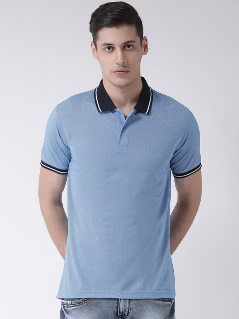 

COBB Men Blue Solid Polo Collar T-shirt